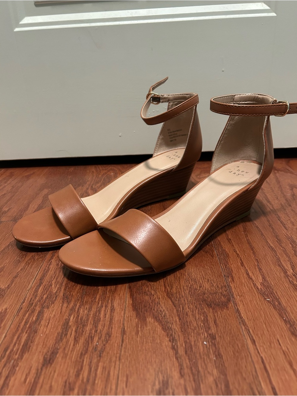 a new day Tan Ankle-Strap Wedge Sandals